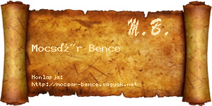Mocsár Bence névjegykártya